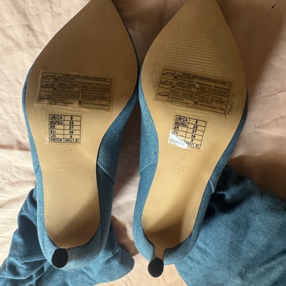 Denim stiletto booties - Picture 1 of 3